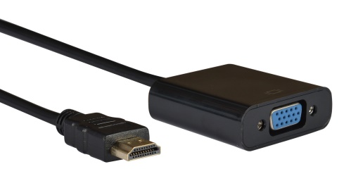 KV106 - adaptér HDMI samec - VGA (D-SUB) samice + audio 3,5 mm Jack samice (délka 0,2 m)
