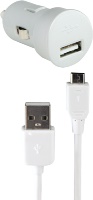 Bigben MINICACMICWBB - micro USB nabíjecí sada 1A do auta 2v1, bílá