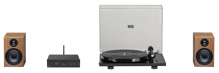 Pro-Ject STEREO SET E PHONO - Minimalistický audio systém s gramofonem, černý + dřevo
