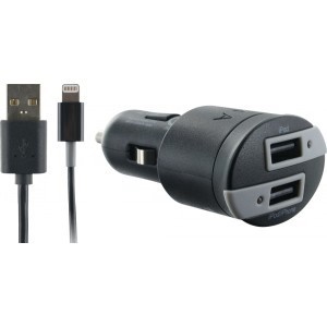THOMSON THCACMFI3.4AB - duální USB nabíječka do auta, Lightning kabel 1m