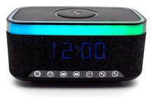 Denver ECQ-112B - budík s bezdrátovým nabíjením, Bluetooth a RGB osvětlením Denver ECQ-112B - budík s bezdrátovým nabíjením, Bluetooth a RGB osvětlením