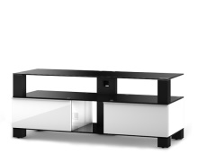 MD 9120  B-HBLK-WHT - stolek černá skla, černá lesk, bílá