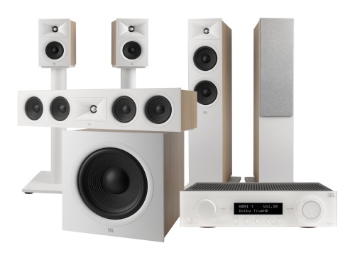 JBL Audio set MA510 + STAGE 260F + STAGE 245C + STAGE 240B vč. stojanů + STAGE 220P, bílý